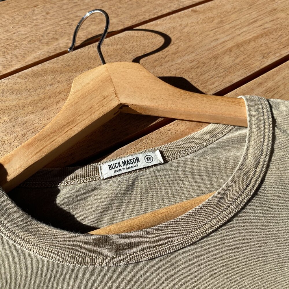 Buck Mason Burnt Olive Venice Wash Pima L/S Boxy Crew - XS women - Picture 2 of 10